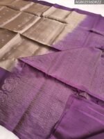 Elegant Beige and Purple Silk Saree with Intricate Paisley Border and Rich Pallu - Image 2