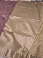 Lavender Soft Silk Saree with Rich Zari Border and Cream Pallu - Image 3