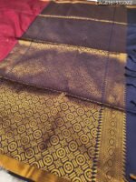 Elegant Maroon Soft Silk Saree with Rich Golden Zari Border and Intricate Pallu Design - Image 3