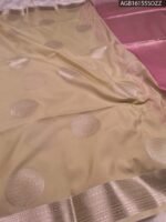 Elegant Beige and Pink Soft Silk Saree with Rich Zari Border - Image 2