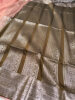 Peach Soft Silk Saree with Silver Zari Border and Rich Pallu - Image 3