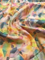 Multicolored Fancy Silk Saree with Abstract Body and Subtle Zari Border - Image 2