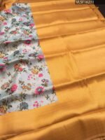 Pastel Blue Coloured Fancy Silk Saree with Floral Motifs and Contrast Border - Image 3