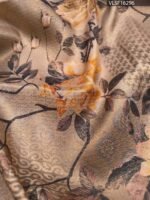 Golden Coloured Fancy Silk Saree with Floral Motifs and Elegant Border - Image 2