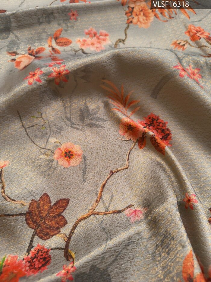 Beige Coloured Fancy Silk Saree with Floral Motifs and Elegant Zari Border - Image 2