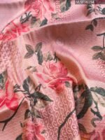 Peach Coloured Fancy Silk Saree with Floral Motifs and Lustrous Gold Border - Image 2