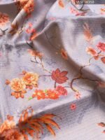 Lavender Coloured Fancy Silk Saree with Floral Motifs and Rich Zari Border - Image 2