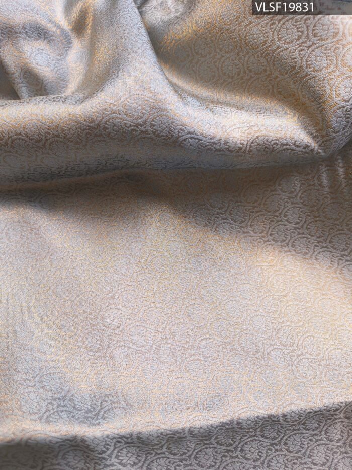 Sky Coloured Fancy Silk Saree with Ikat Motifs and Elegant Zari Border - Image 4