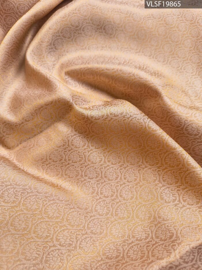 Golden Coloured Fancy Silk Saree with Ethereal Body and Elegant Zari Woven Border - Image 4