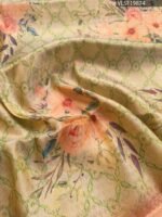 Peach Coloured Fancy Silk Saree with Floral Motifs and Rich Pallu - Image 2