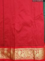 Dark Green Blended Soft Silk Saree with Intricate Motifs and Rich Zari Pallu - Image 3