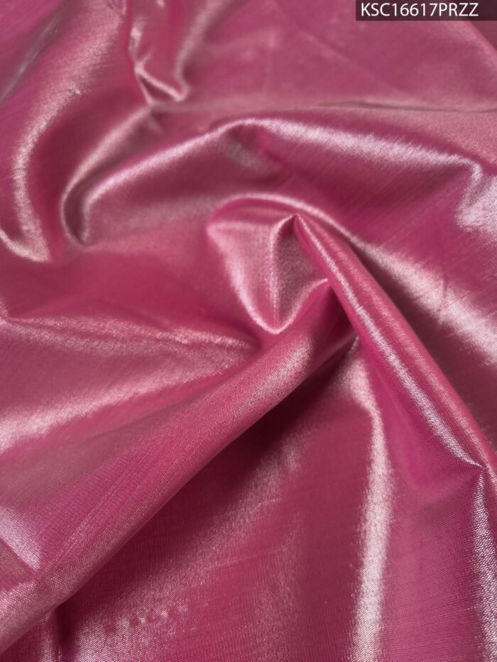 Lavender Coloured Tissue Saree with Floral Motifs and Rich Zari Woven Border - Image 4