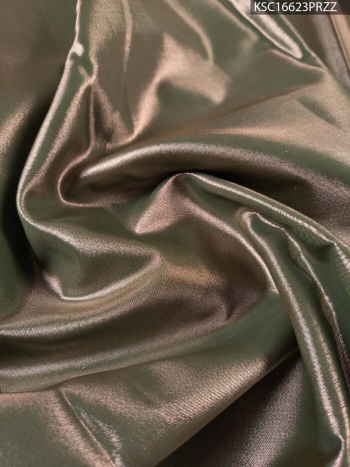 Gold Coloured Tissue Silk Saree with Peacock Motifs and Rich Zari Border - Image 4