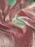 Elegant Beige and Pink Tissue Saree with Floral Motifs and Rich Zari Border - Image 2