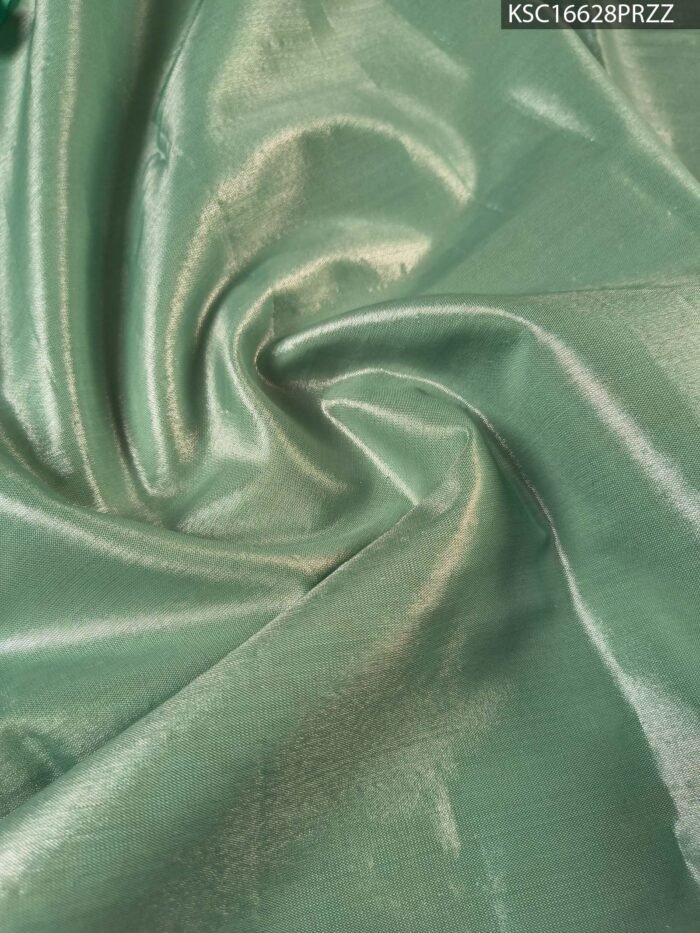 Elegant Beige and Pink Tissue Saree with Floral Motifs and Rich Zari Border - Image 4