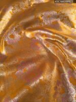 Golden Coloured Tissue Saree with Floral Motifs and Rich Zari Border - Image 2