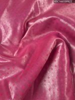 Sky Blue and Pink Tissue Silk Saree with Floral Zari Motifs and Rich Border - Image 4