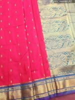 Pink Blended Soft Silk Saree with Floral Zari Pallu and Contrasting Border
