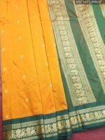 Mustard Blended Soft Silk Saree with Floral Motifs and Rich Zari Pallu