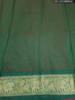 Vibrant Red Blended Soft Silk Saree with Floral Motifs and Rich Zari Green Pallu - Image 2