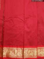 Green Blended Soft Silk Saree with Floral Motifs and Rich Zari Border - Image 3