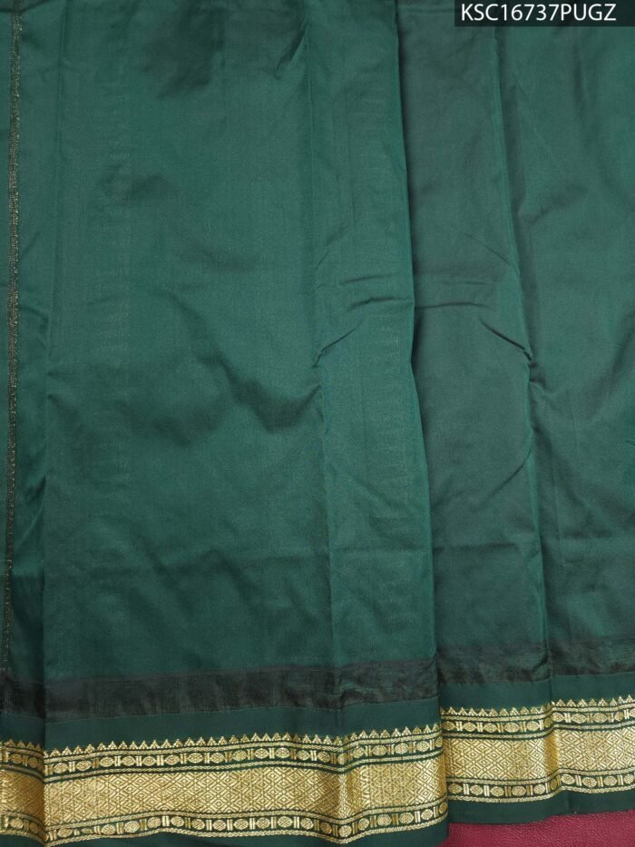 Vibrant Pink and Green Blended Soft Silk Saree with Elegant Zari Pallu and Traditional Border - Image 2