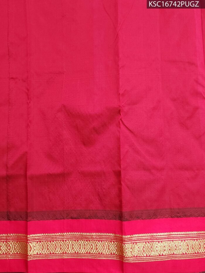 Navy Blue Blended Soft Silk Saree with Gold Motifs and Rich Zari Border - Image 3