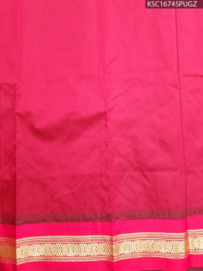 Teal Blended Soft Silk Saree with Gold Butti Motifs and Rich Maroon Zari Border - Image 3