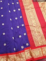 Royal Blue Blended Soft Silk Saree with Paisley Motifs and Rich Zari Elephant Border