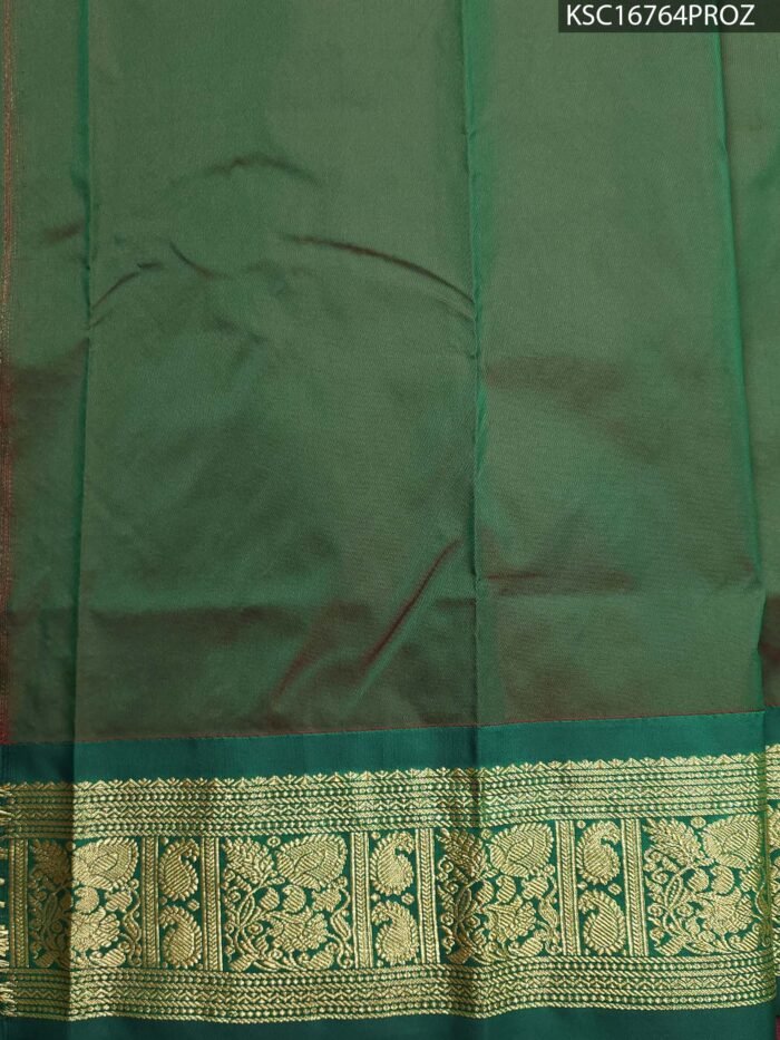 Yellow Blended Soft Silk Saree with Floral Motifs and Rich Zari Woven Border - Image 3