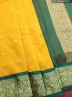 Yellow Blended Soft Silk Saree with Floral Motifs and Rich Zari Woven Border