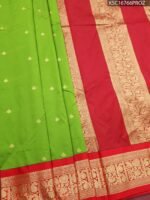Green and Red Blended Soft Silk Saree with Elegant Pallu and Intricate Zari Border