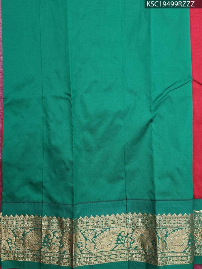 Red Blended Soft Silk Saree with Paisley Motifs and Rich Zari Border - Image 2