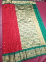 Red Blended Soft Silk Saree with Paisley Motifs and Rich Zari Border