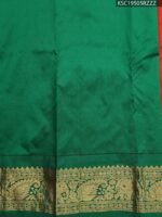 Orange Blended Soft Silk Saree with Floral Motifs and Rich Brocade Pallu - Image 3