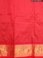 Teal Blended Soft Silk Saree with Rich Zari Pallu and Intricate Red Border - Image 2