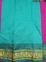 Magenta and Teal Blended Soft Silk Saree with Floral Brocade and Rich Pallu - Image 2