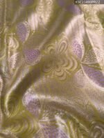 Olive and Lavender Tissue Saree with Intricate Paisley Motifs and Regal Zari Pallu - Image 2