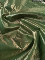 Pink and Green Tissue Saree with Floral Motifs and Rich Zari Border - Image 4