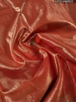 Lime Green and Gold Tissue Saree with Intricate Paisley Motifs and Rich Zari Border - Image 4