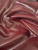 Gold and Rose Tissue Saree with Floral Zari Motifs and Rich Brocade Border - Image 4