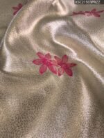 Pastel Green Tissue Saree with Floral Motifs and Rich Zari Woven Border - Image 2