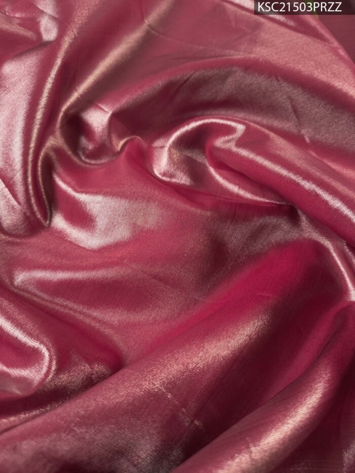 Pastel Green Tissue Saree with Floral Motifs and Rich Zari Woven Border - Image 4