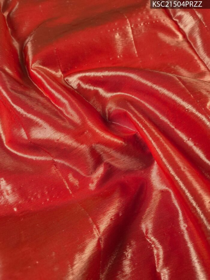 Sage Green and Gold Tissue Saree with Floral Motifs and Rich Zari Border - Image 4