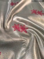 Pastel Green Tissue Saree with Floral Motifs and Rich Zari Woven Border - Image 2