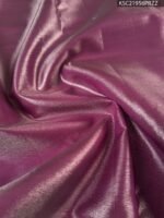 Olive Green Coloured Tissue Saree with Rich Zari Floral Motifs and Contrast Purple Border - Image 4