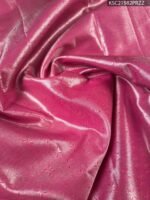 Green and Pink Tissue Saree with Floral Motifs and Rich Zari Border - Image 4