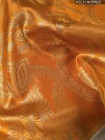 Orange Coloured Tissue Silk Saree with Paisley Motifs and Zari Woven Border - Image 2