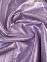 Lavender and Gold Tissue Saree with Floral Motifs and Zari Woven Border - Image 4