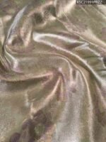 Green and Lavender Tissue Saree with Floral Motifs and Rich Zari Border - Image 2